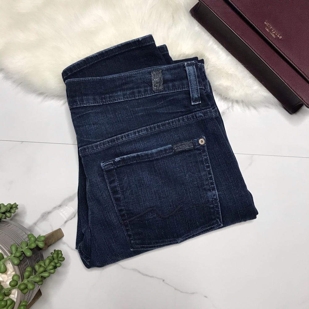 7FAM high waist roxanne dark wash skinny jeans